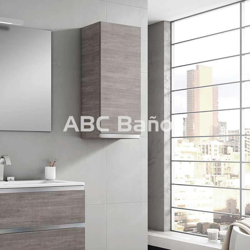 Armario Alto para Baño Mueble Columna de Baño con 1 Puerta de Cristal  Estantes Ajustables y